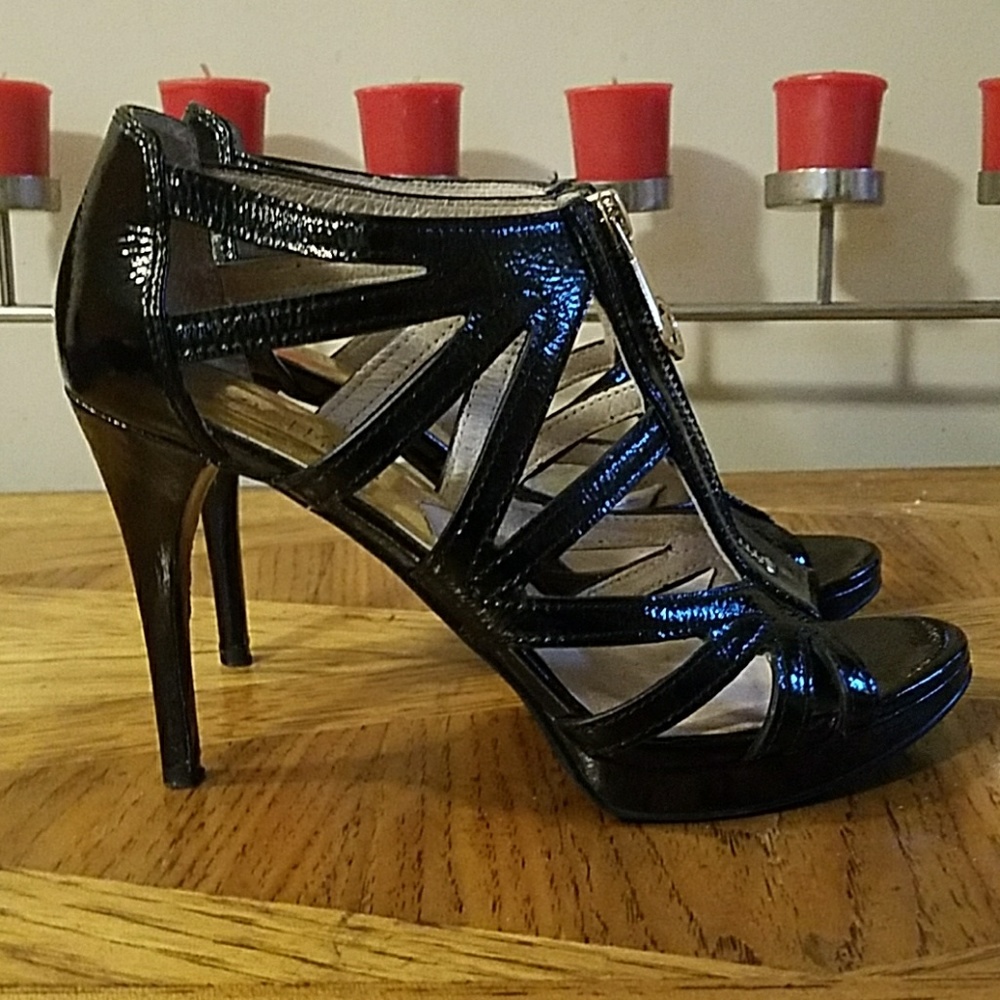 Michael Kors patent leather caged heels. S…